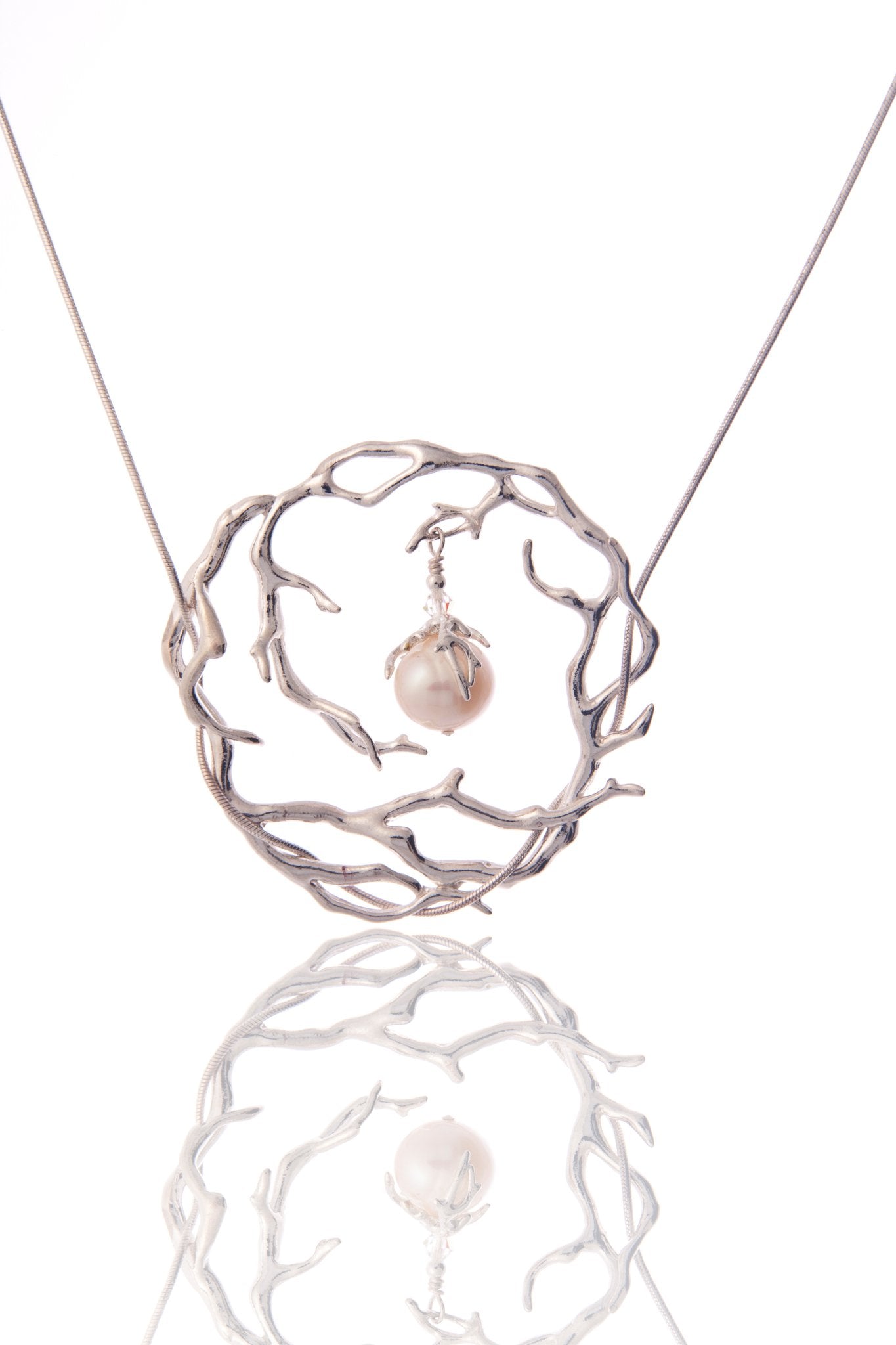 Collier Spirale d'énergie perle rose