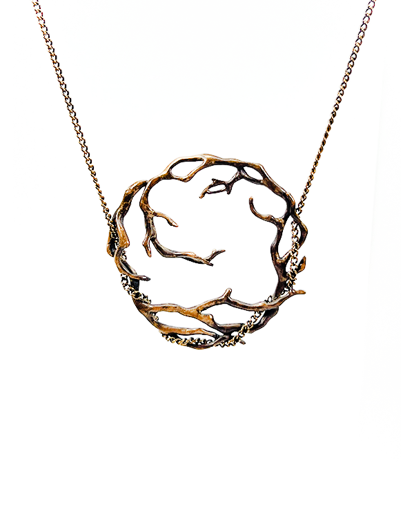 Collier spirale d'énergie en bronze Oxydé