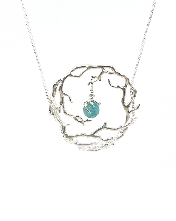 Collier spirale d'énergie Jade écume de mer